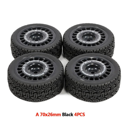 4PCS RC Rally Tires w/ 12mm Hex for Tamiya TT02 TT01 XV01 WR8 PTG-2