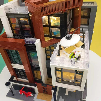 MOC-87366 Creative Modern Villa Modular City Architecture Building Block Bricks Model Street View Sets Kid Toy for Children Gift-EXPROTAS