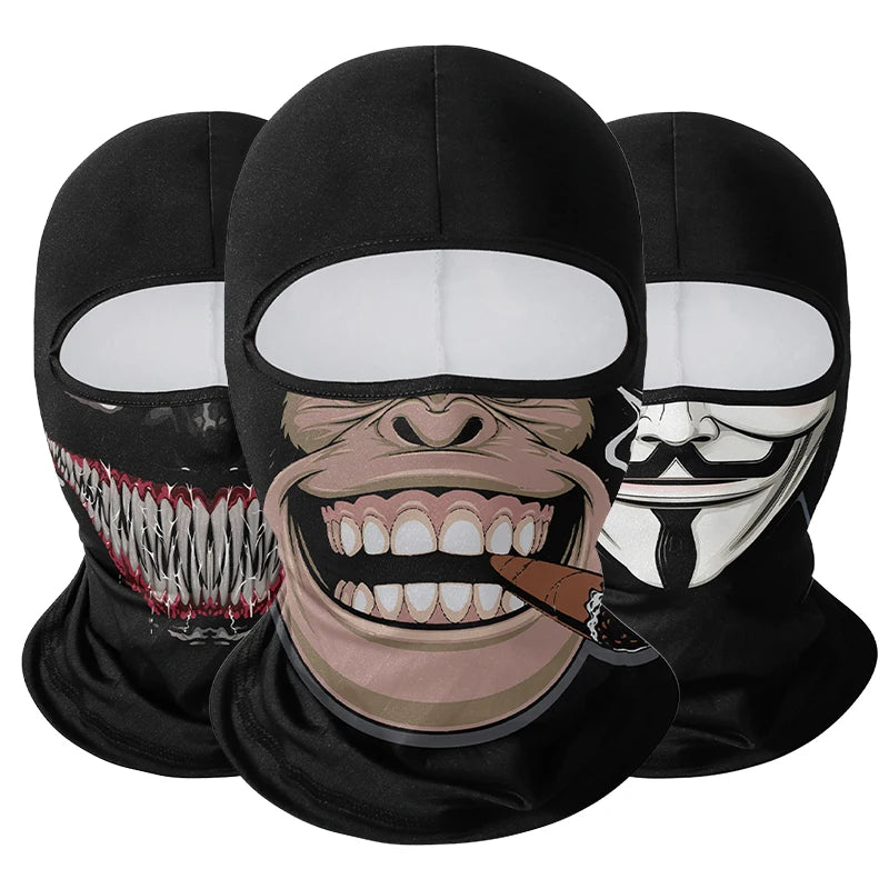 Motorcycle Balaclava Windproof Skull Full Face Mask Neck Liner Ski