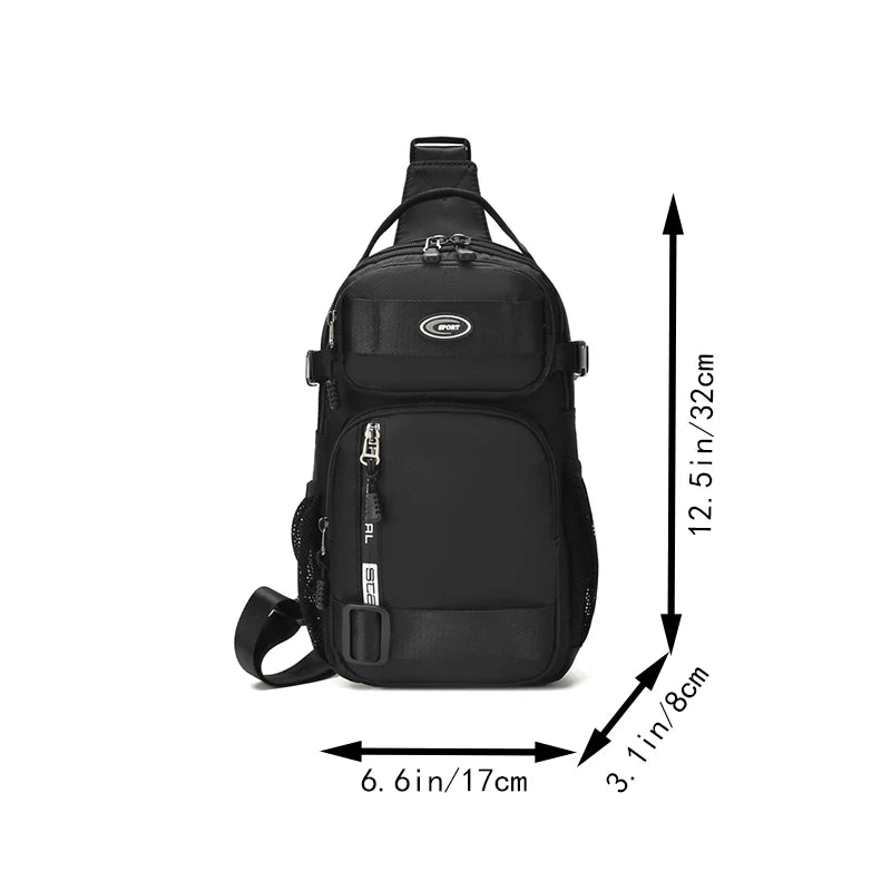 Men's Chest Bag Waterproof Crossbody Sling Backpack Travel Outdoor USB