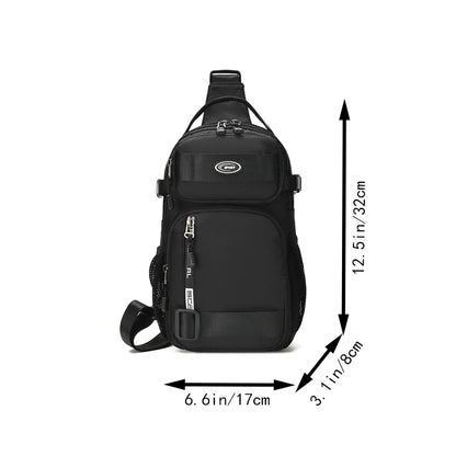 Men's Chest Bag Waterproof Crossbody Sling Backpack Travel Outdoor USB