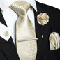 Men's Plaid Tie Clip Set with Pocket Square Cufflinks Wedding Accessories