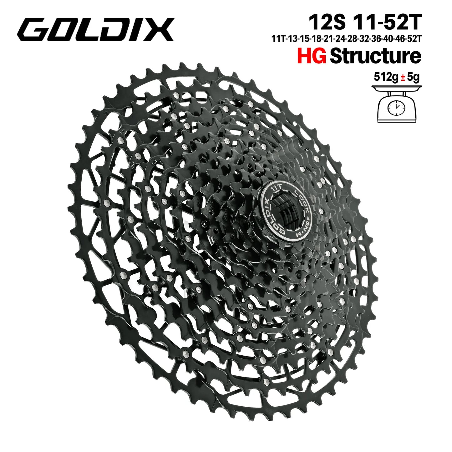 GOLDIX Mountain Bike Cassette 9 10 11 12 13 Speed HG Carbon Steel - EXPROTAS