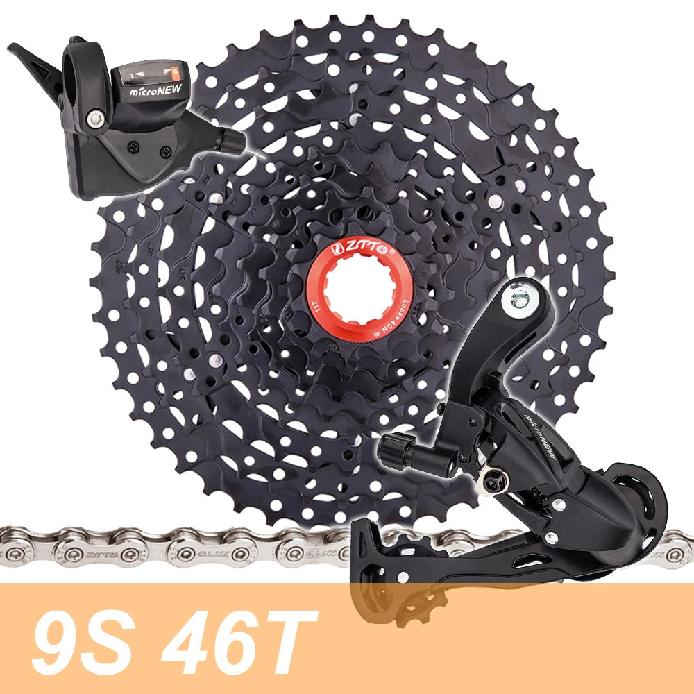 Mountain Bike Chain 9 Speed Bicycle Groupset Shifter Derailleur HG Hub