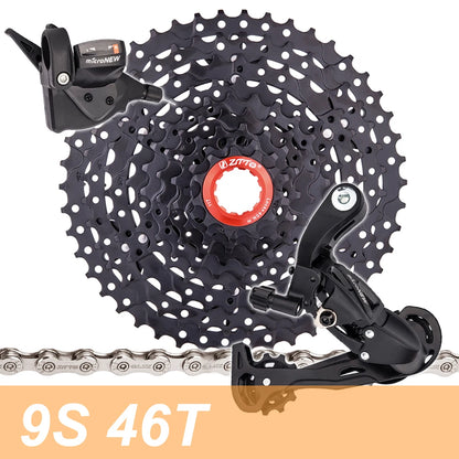 Mountain Bike Chain 9 Speed Bicycle Groupset Shifter Derailleur HG Hub