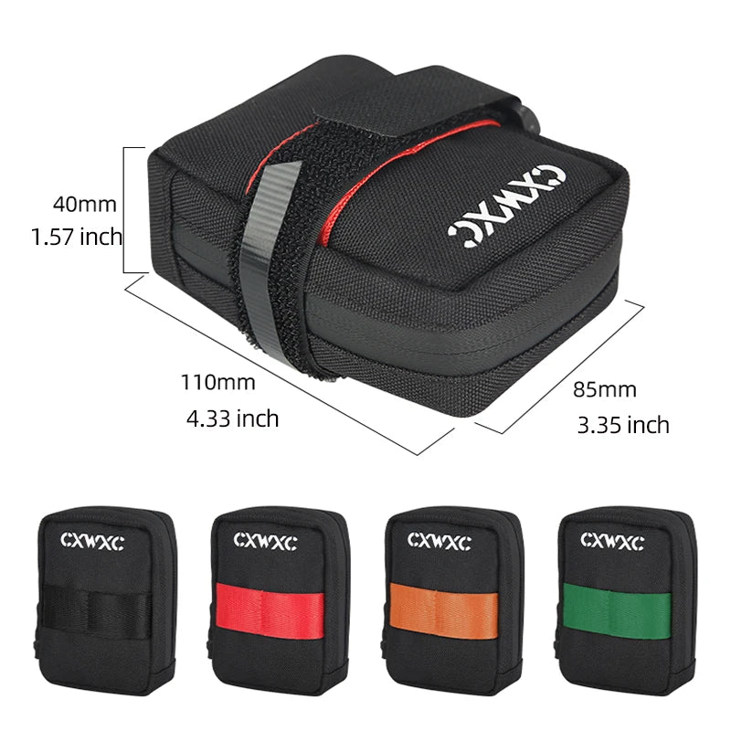 Mini Bike Saddle Bag CXWXC 0.35L Lightweight Seat Tail Storage Pouch