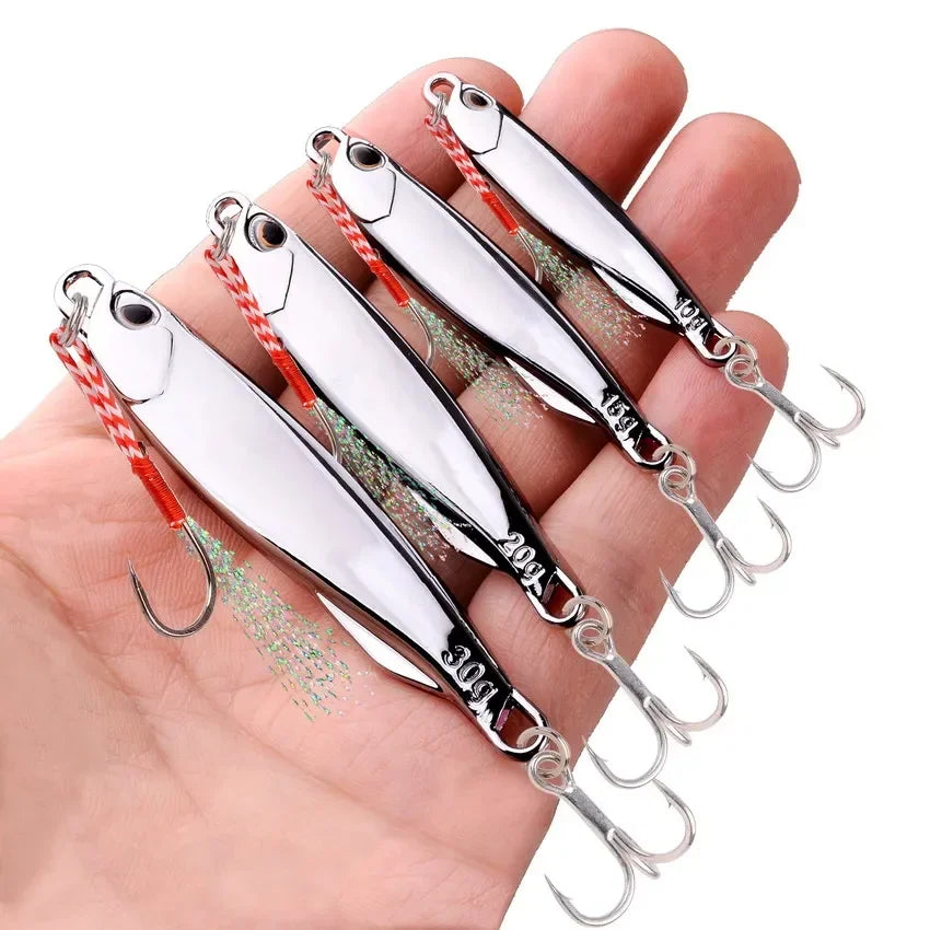 10pcs Fishing Lure Metal Jig Baits Sea Saltwater Casting Tackle 7g-80g