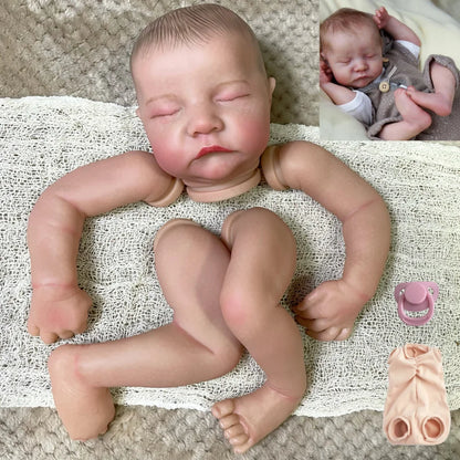 19" Reborn Doll Kit Levi Painted 3D Skin Veins Lifelike Parts with Cloth Body