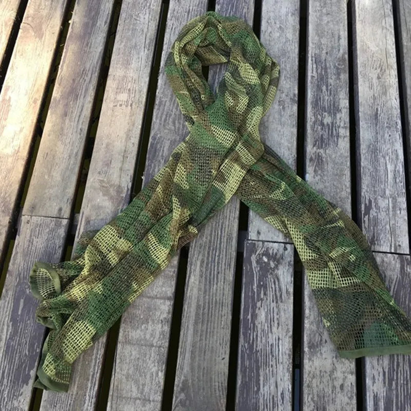 Camouflage Mesh Scarf Tactical Veil Outdoor Hunting Head Wrap