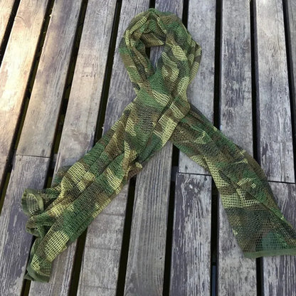 Camouflage Mesh Scarf Tactical Veil Outdoor Hunting Head Wrap
