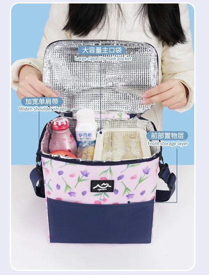 Aluminum Foil Insulated Lunch Bag Bento Pack for Meal and Ice Storage