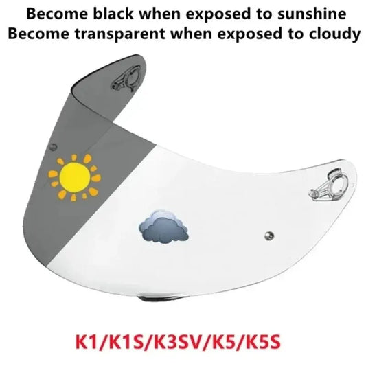 Photochromic Visor for AGV K5 K5S K5-S K3SV K3-SV K1 Helmet Glasses Screen Shield Windshield Accessories Parts Autochromic Lens-EXPROTAS