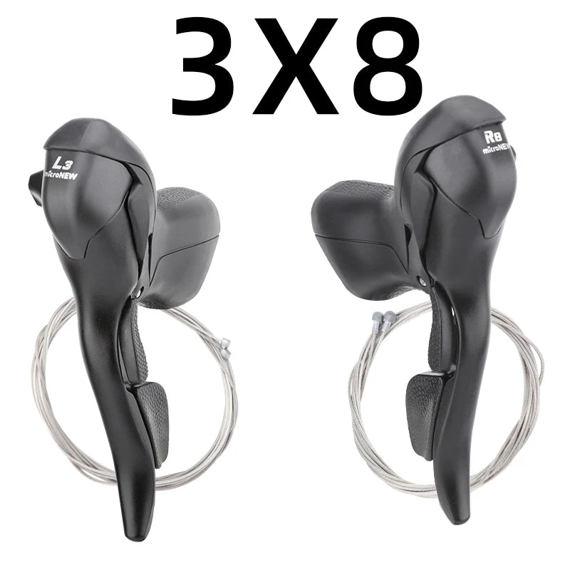 MicroNEW Road Bike Shifter 3x7 3x8 3x9 3x10 Speed Brake Levers Bicycle 2x7 2x8 2x9 2x10 Speed Front Derailleur For Shimano-EXPROTAS