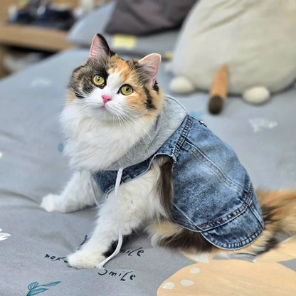 Puppy Denim Coat Jacket for Small Medium Dogs Pet Clothing Vest