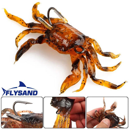 Lifelike Sharp Hook Soft Crab Fishing Lure Bait 1PC Flysand Silicone