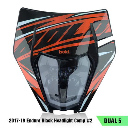 PowerZone Motorcycle  Headlight Headlamp Head Light Supermoto Fairing For KTM EXC SXF MX Dirt Bike Enduro  Headlight - EXPROTAS