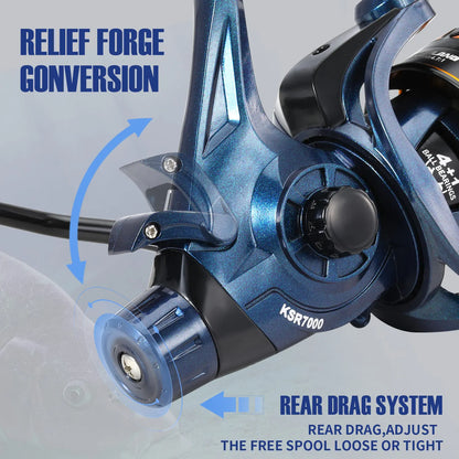 Sougayilang Spinning Reel 10KG Max Drag Metal 1000-7000 Fishing Reel