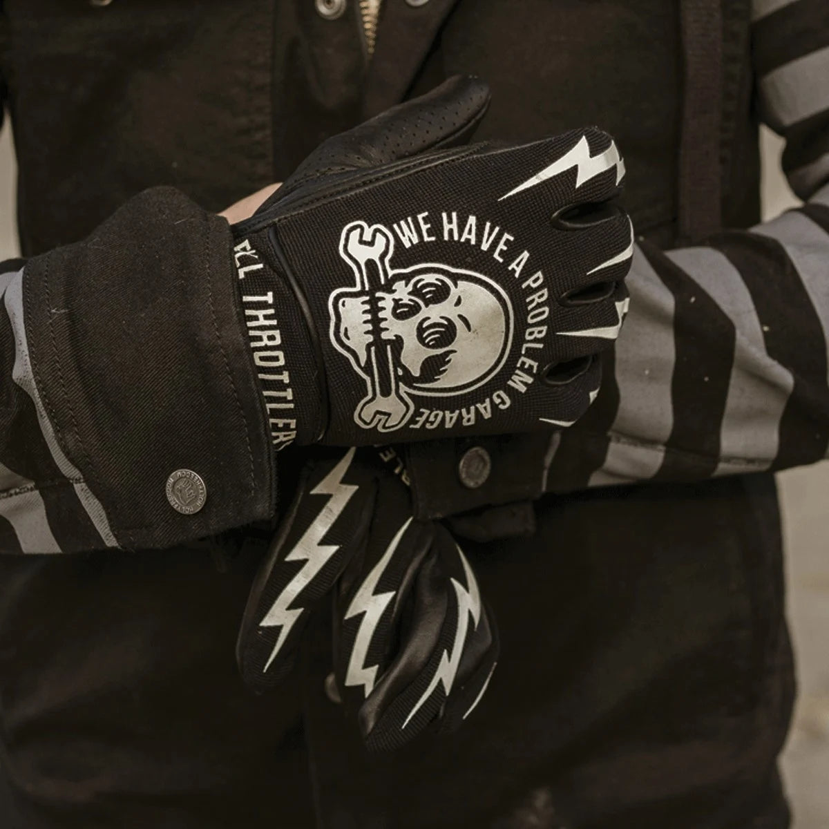 Leather Motorcycle Gloves for Men Long Waterproof Thermal Knuckle Protection