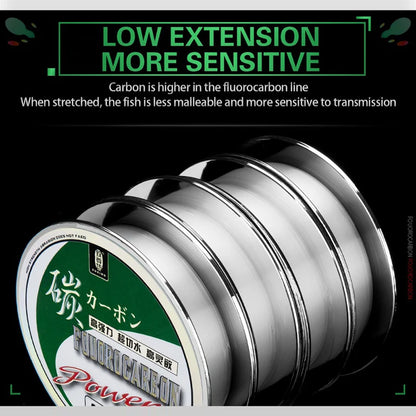 Fluorocarbon Fishing Line 50M 100M Monofilament Carp Leaders Sinking Coated