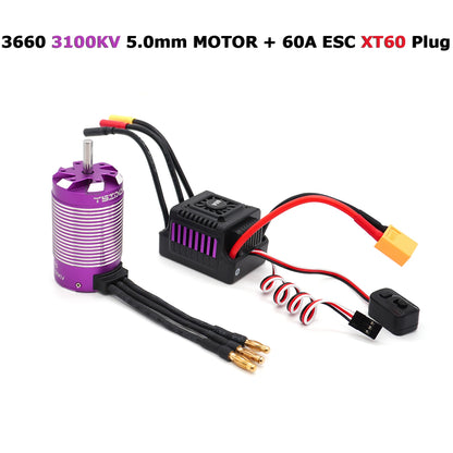 1/10 RC Car Brushless Motor 60A ESC 3650 3660 for Drift Racing Off-Road