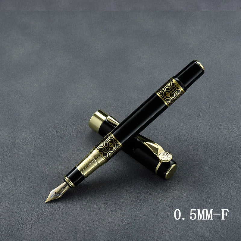 1-100Pcs Retro Metal Fountain Pen Replaceable Ink Elegant Writing Supplies