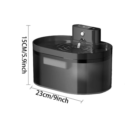 2.2L Automatic Pet Water Fountain Induction Cat Dog Silent Drinking Bowl