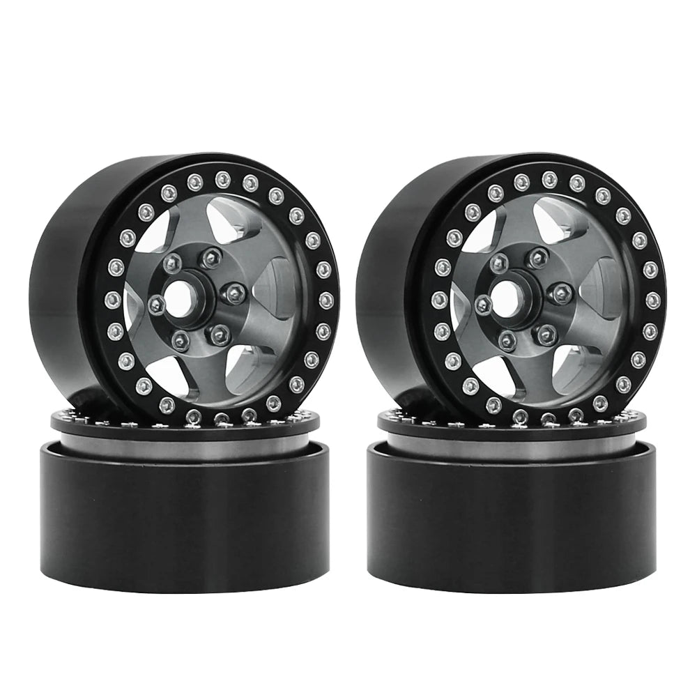1.9" Metal 6-Spoke Beadlock Wheel Rim for 1/10 RC Crawler TRX4 SCX10 Capra D90 - EXPROTAS
