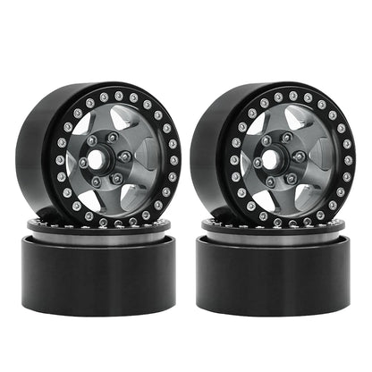 1.9" Metal 6-Spoke Beadlock Wheel Rim for 1/10 RC Crawler TRX4 SCX10 Capra D90 - EXPROTAS