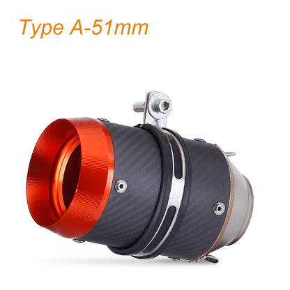 51mm Universal Slip On Motorcycle GP Exhaust CNC Carbon Fiber Escape Muffler For Kawasaki Z900 FZ6 RC390 S1000XR-EXPROTAS