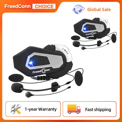 FreedConn T Max Motorcycle Helmet Bluetooth Intercom 6 Riders FM Waterproof