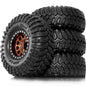 4pcs 1.9 Beadlock Wheels & Tires -8.9mm Offset for 1/10 RC Crawler TRX4