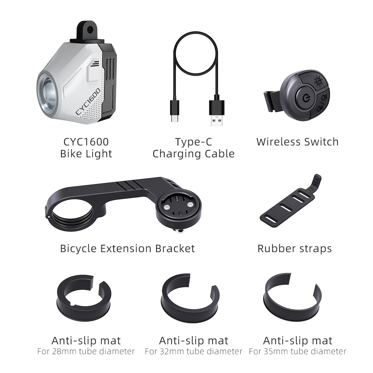 Wireless Remote Bike Headlight 1600 Lumen GoPro Hanging Light Reflector