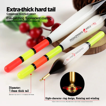 Luminous Fishing Float Set w/ CR425 Battery Hooks Tube Buoy Rest Tackle
