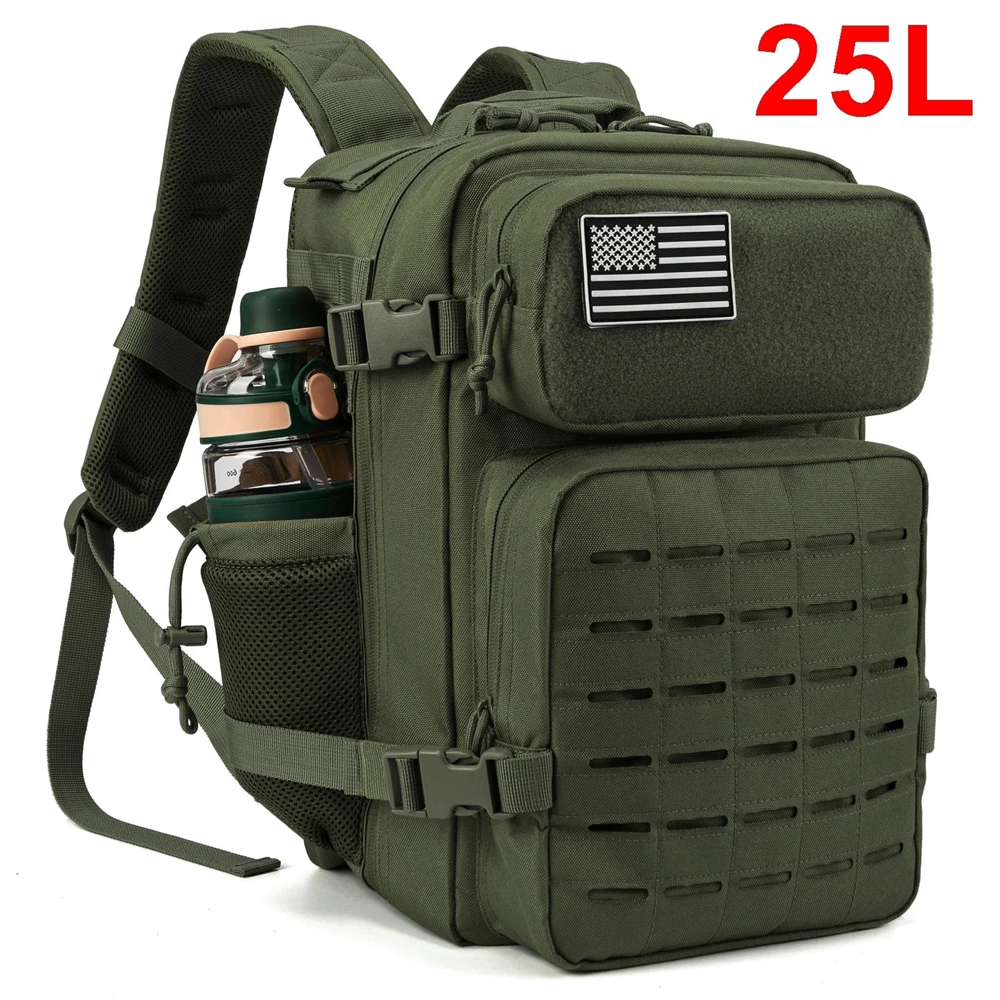 QT&QY 25L/45L Tactical Backpack for Men and Women Outdoor Survival Bug Out Bag Small School Rucksack Hking with Bottle Holder-EXPROTAS
