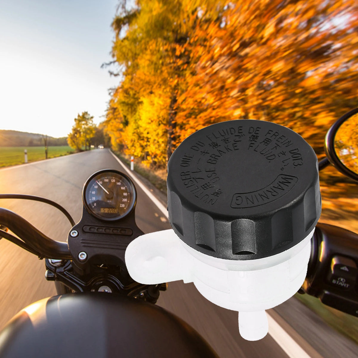 Motorcycle Foot Rear Brake Master Cylinder Fluid Bottle Oil Reservoir Tank