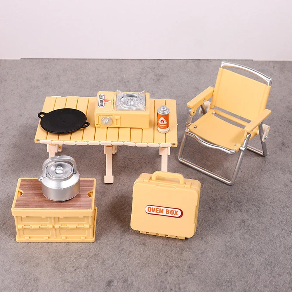 Outdoor Picnic Model Table & Chair Set for Children - Mini Folding Decor