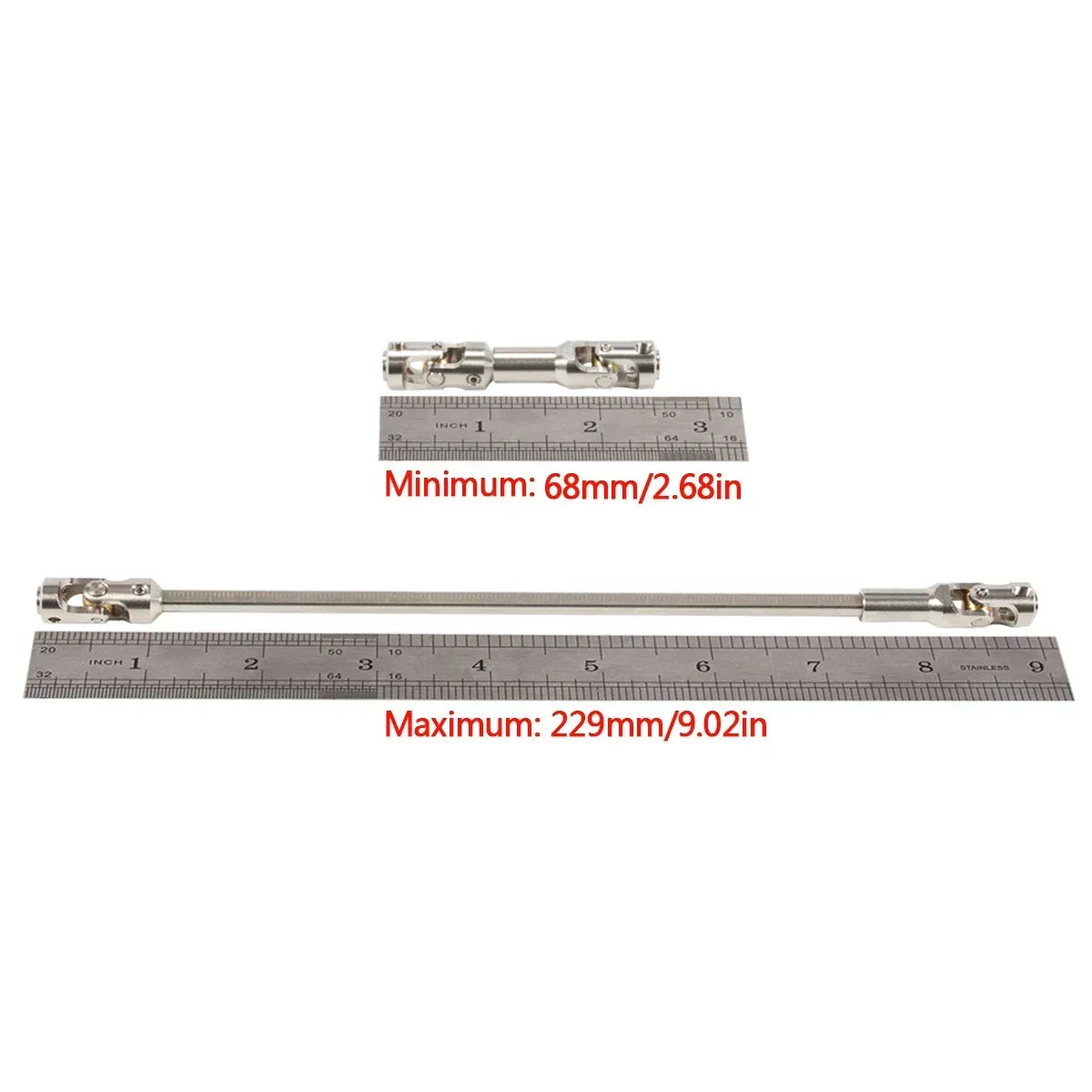 HooCrawler Stainless Steel Cut-to-Length Driveshaft 68-229mm 1/10 RC Crawler