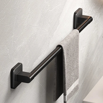 Self-Adhesive Bathroom Towel Rack No-Drill White Black Towel Bar Rail
