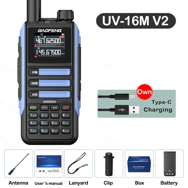 Baofeng UV16M Two Way Radio Walkie Talkie Long Range UHF VHF AM FM