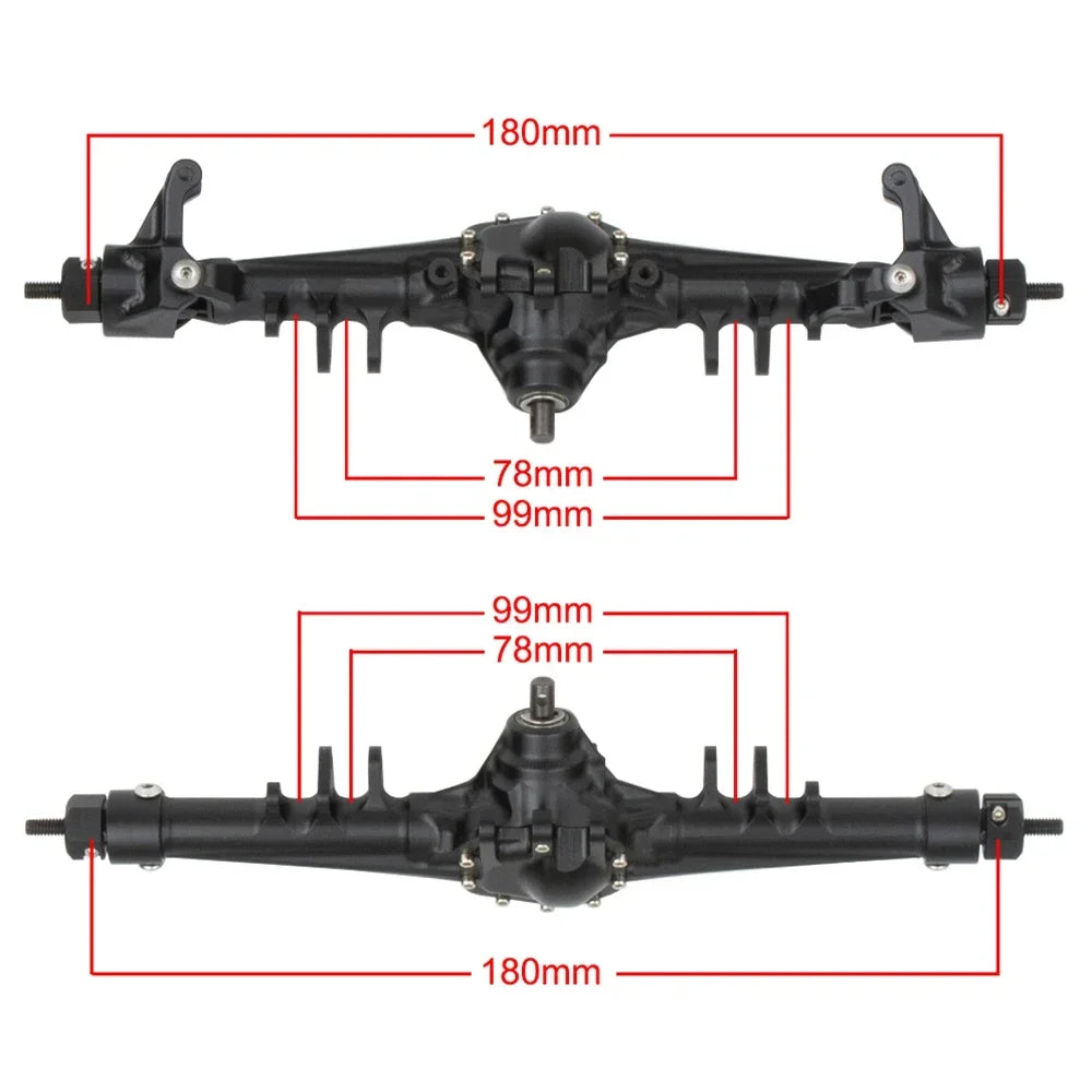 CNC Aluminium Front Rear Axle Bevel Gear SOA Mount 1/10 RC Crawler SCX10 II