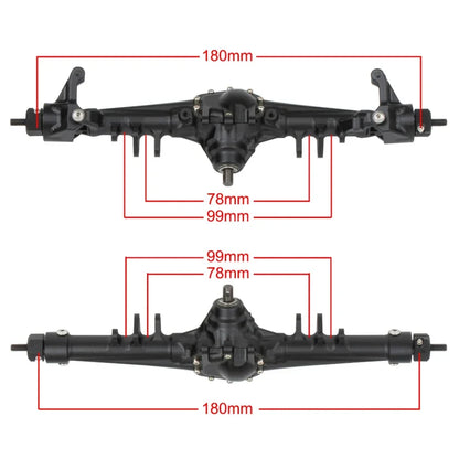CNC Aluminium Front Rear Axle Bevel Gear SOA Mount 1/10 RC Crawler SCX10 II