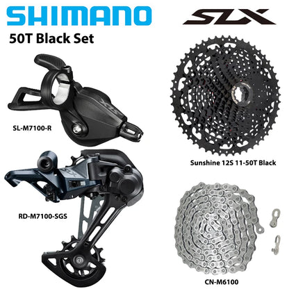 Shimano SLX M7100 1x12 MTB Drivetrain Kit Shifter RD M6100 Cassette Chain - EXPROTAS