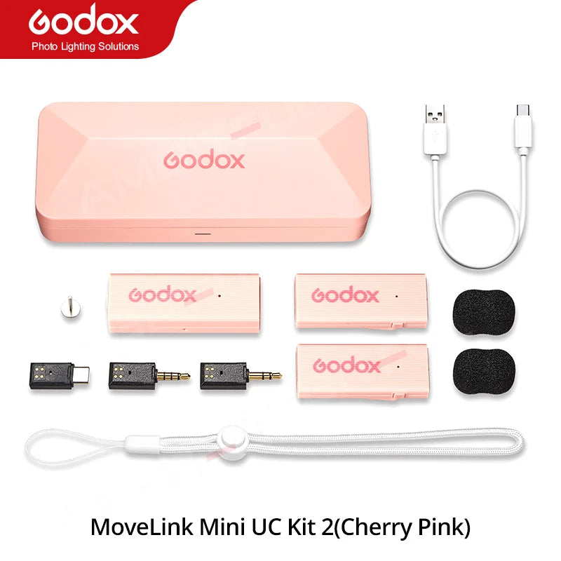 Godox MoveLink Mini LT UC 2.4GHz Wireless Lavalier Microphone Kit for iPhone Type-C Smartphones DSLR Cameras