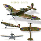 WW2 Fighter Plane Building Blocks Yak-1B La-7 P-51 Spitfire Bf-109E Toy Set