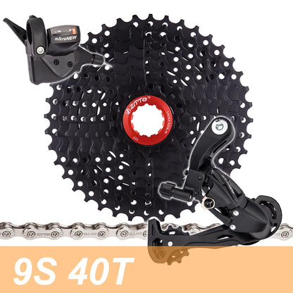 Mountain Bike Chain 9 Speed Bicycle Groupset Shifter Derailleur HG Hub