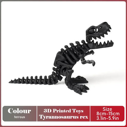3D Printed Tyrannosaurus Rex Dinosaur Model Jointed Movable Realistic Decor