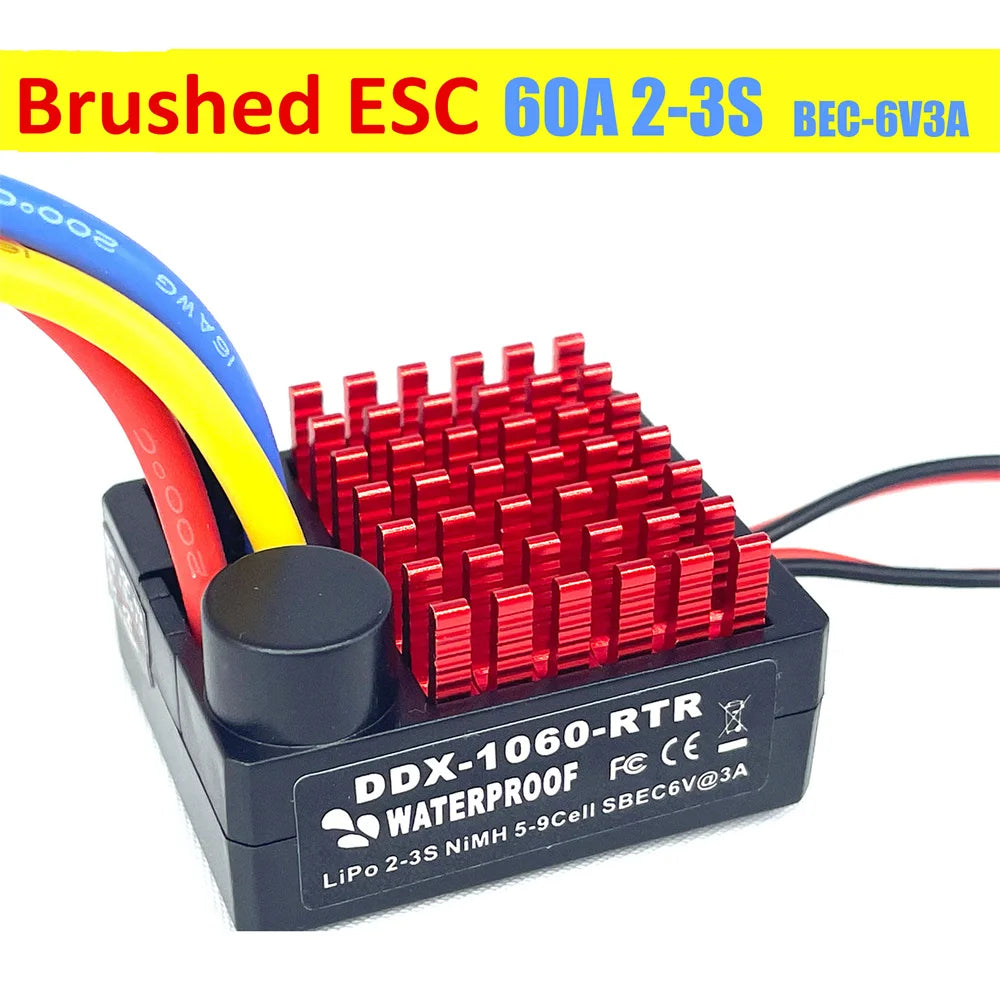 1060 60A Speed Controller Waterproof ESC for 1/10 RC Car Axial TRX4 TRX6