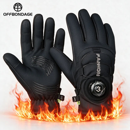 Anti-slip Motorcycle Gloves Waterproof Adjustable Fleece Lined Winter Gear