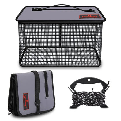 Fishing Net Cage Foldable Trap for Shrimp Crab Crayfish 40cm 1pcs