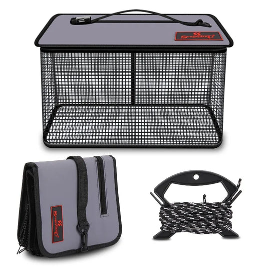 Fishing Net Cage Foldable Trap for Shrimp Crab Crayfish 40cm 1pcs